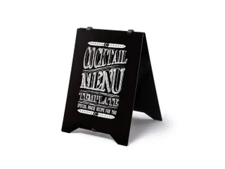 Stoepbord Grab & Grip Krijtbord BOND panelen A2 Zwart Dubbelzijdig - 8