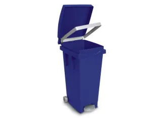 Pedaalemmers Kunststof 80 Liter 790x370x510mm Verrijdbaar Blauw - 1