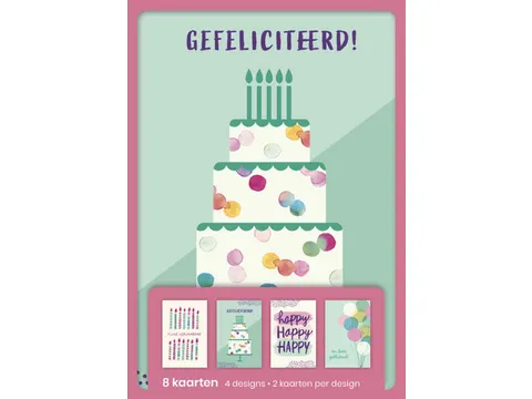 Hallmark Wenskaarten Gefeliciteerd 8 Stuks Assorti