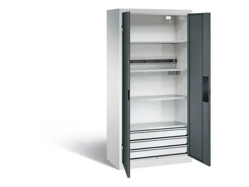 acculaadkast 1950x930x500mm 5stekkerdozen 230V cil.-slot front RAL7016