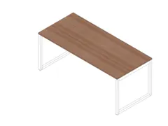 bureau,HxBxD 730x1800x800mm,blad canaletto-hout,sledeframe wit