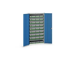 Systeemkast 2000x1050x350mm 36bakken 8xlegbord RAL7035+RAL5010 - 1