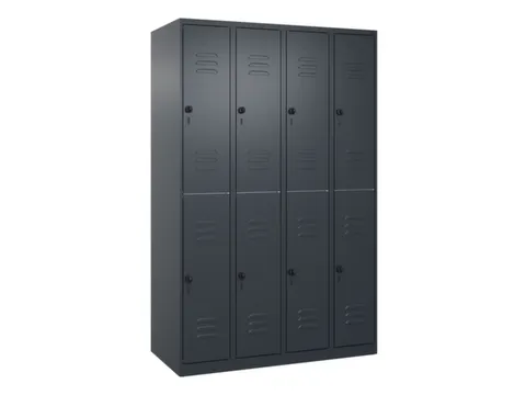 dubbeldekse locker,HxBxD 1850x1200x500mm,4x2vak.,vak B 300mm