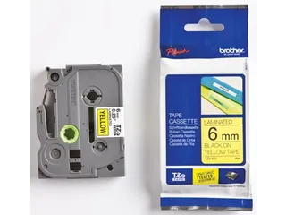 Tze Tape Voor P-touch 6mm, Zwart Op Geel - 1