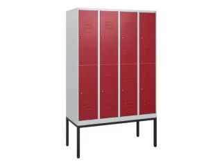 dubbeldekse locker,HxBxD 1950x1200x500mm,4x2vak.,vak B 300mm,cil.-slot - 1