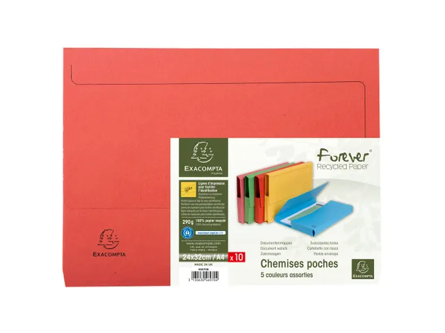 Pocketmappen In Felle Kleuren Forever A4 24.5x32.5cm Assorti