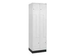 Z-garderobekast,HxBxD 1950x600x500mm,vak B 150/300mm,cil.-slot,sokkel