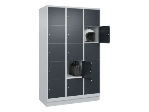 lockerkast,HxBxD 1950x1200x500mm,3x5vakken,vak B 400mm,cil.-slot
