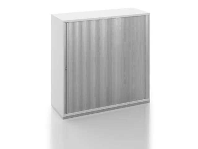 Armoire À Rideaux Transversaux Coloris Du Socle Blanc Finition Blanc