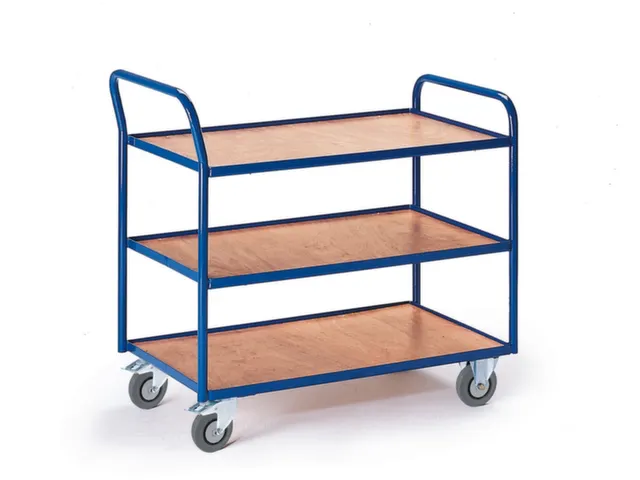 tafelwagen,draagverm. 250kg,3etage(s),laadvl. LxB 790x490mm,houtetage