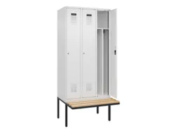 locker met bank,voor scheiding van kleding,HxBxD 2120x900x815mm,3vak