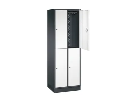 Dubbeldekse garderobekast,HxBxD 1950x620x500mm,2x2vak.,vak B 260mm