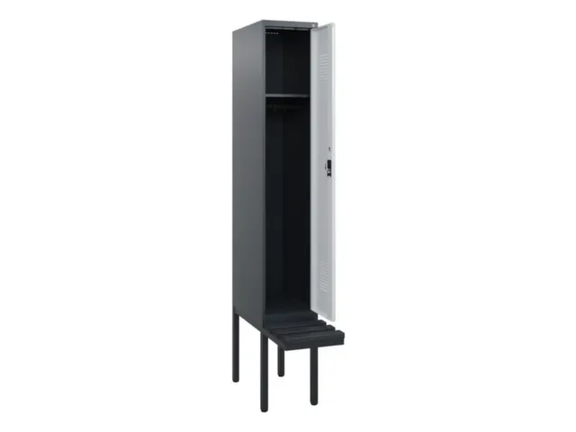 locker met bank,HxBxD 1950x300x815mm,1vak,vak B 300mm,cilinderslot