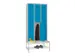 armoire vestiaire a. banc,2 niveaux,RAL7035,face avant RAL5012