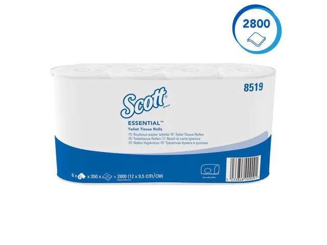 Toiletpapier Scott Essential 2-laags 350 vel wit 8519