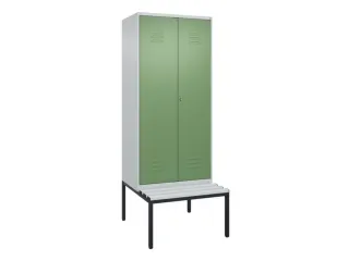 PBM-locker met bank,HxBxD 2120x800x815mm,2vak,vak B 400mm,cil.-slot - 1