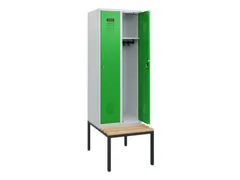 locker met bank,HxBxD 1950x600x815mm,2vak,vak B 300mm,cilinderslot