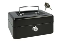 Geldkist Westcott 152x120x79mm zwart, kunststof inzet met 6 vakken