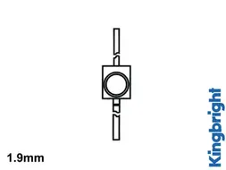 Subminiatuur Solid-State LED 1.9mm Rood Diffuus