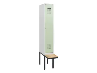 locker met bank,HxBxD 1950x300x815mm,1vak,vak B 300mm,cilinderslot - 2