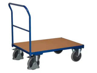 Platformwagen 500kg Laadvlak 1030x600mm Duwbeugel Ral 5010 Beuken - 2