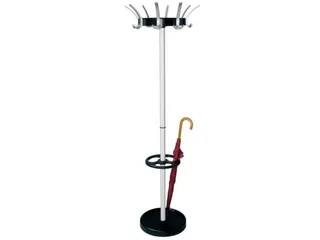 Kapstok 1800x500mm 8/16 Hoed- / Jashaken Aluminium-Zilver/Zwart - 2