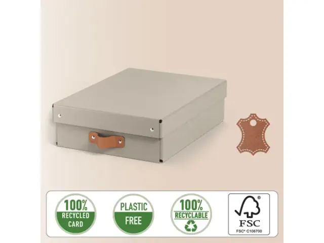 Leitz Puro Opbergdoos met deksel medium laag 8L set van 2 beige