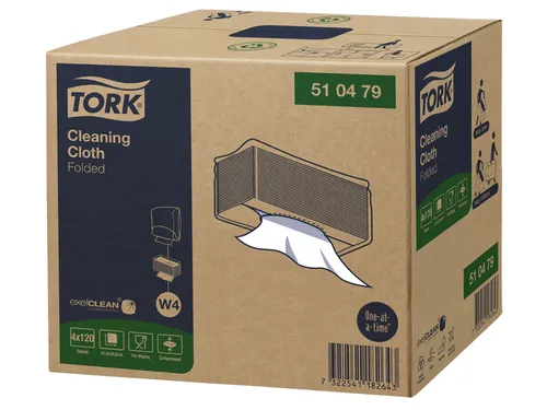 Reinigingsdoek Tork Cleaning W4 flexibel nonwoven 120st wit 510479