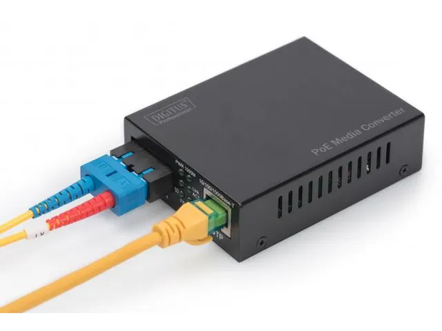 Gigabit Ethernet PoE+ Media Converter RJ45/SC SM PSE tot 20 km