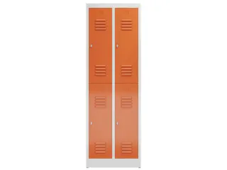 Dubbeldekse garderobekast 1800x590x500mm 2x2vak klink RAL7035 RAL3000 - 2