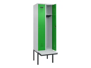 locker met bank,HxBxD 2120x600x815mm,2vak,vak B 300mm,cilinderslot - 1
