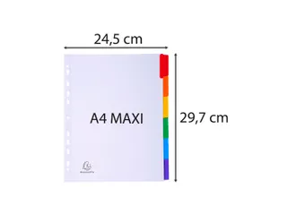 Tabblad Karton 160 Gram A4 + index 6 tabs wit - 6