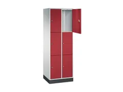 lockerkast,RAL 7035/RAL 3003,HxBxD 1950x620x500mm,2x3vakken,cil.-slot