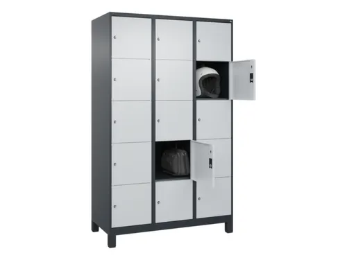 lockerkast,HxBxD 1950x1200x500mm,3x5vakken,vak B 400mm,cil.-slot