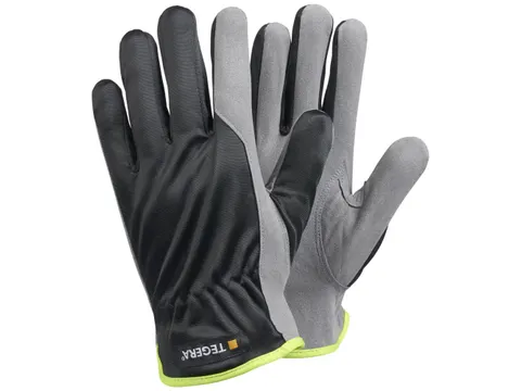 Tegera 321 precisie lederen handschoenen, zwart/grijs, maat 11