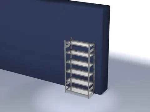 Inhaakstelling Basisveld 2000x1000x400mm Vaklast 200kg 5legborden