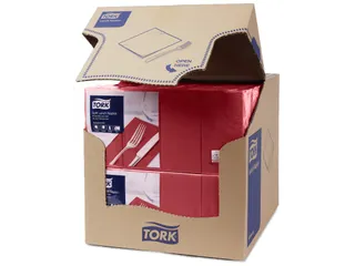 Tork 477418 Soft Lunchservet Advanced Bordeaux 33x33cm - 3
