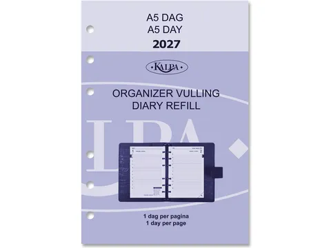 Agendavulling 2027 Kalpa A5 1dag/1pagina