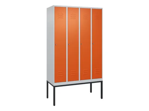 locker,HxBxD 2120x1200x500mm,4vak,vak B 300mm,cil.-slot,voetonderstel