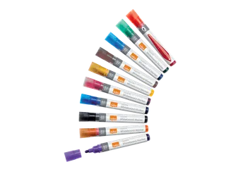Viltstift Nobo whiteboard Liquid ink rond assorti 3mm 10st - 1