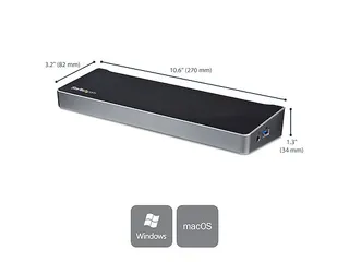USB-C Dock Triple 4K 60W PD HDMI DP 5x USB - 8