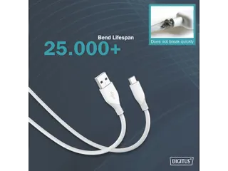 USB-C siliconen oplaadkabel USB-A USB-C 1m USB 2.0 60W wit - 11