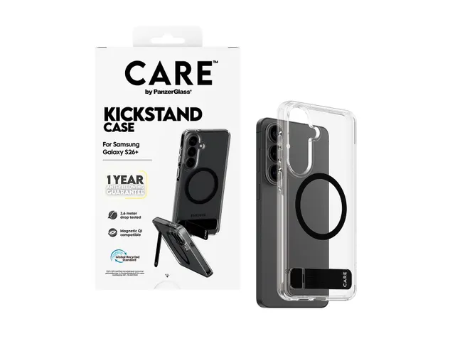 PanzerGlass CARE by Kickstand Case Transparent w. Qi Samsung Gal