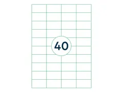 Etiketten Zelfklevend Wit 40 op A4 52.5x29.7mm 1000 Vel