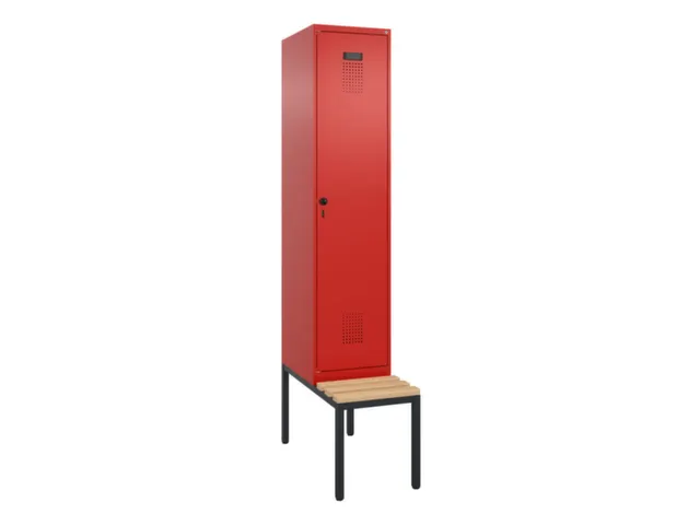 locker met bank,voor scheiding van kleding,HxBxD 2120x400x815mm,1vak