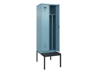 locker met bank,voor scheiding van kleding,HxBxD 2120x600x815mm,2vak - 1