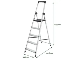 Huishoudtrap BRASQ 5 treden aluminium SLA500 zilver - 2