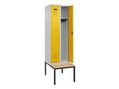 locker met bank,HxBxD 2120x600x815mm,2vak,vak B 300mm,cilinderslot