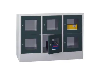 lockerkast,HxBxD 855x1200x500mm,3x2vakken,RAL7035,front RAL7016 - 2