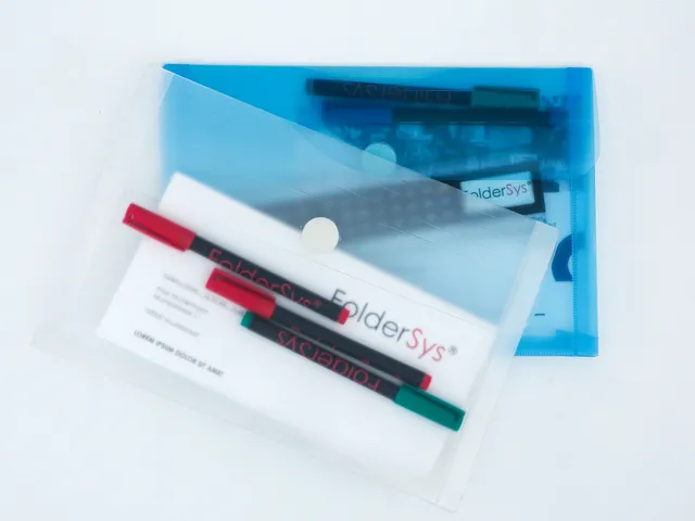 enveloptas assorti A5 liggend met stretchplooi en klittenbandsluiting